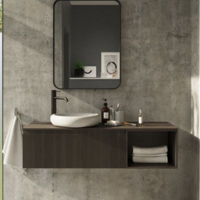 Miroir salle de bains rectangulaire 80x60 cm Tisa noir