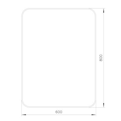 Miroir salle de bains rectangulaire 80x60 cm Tisa noir