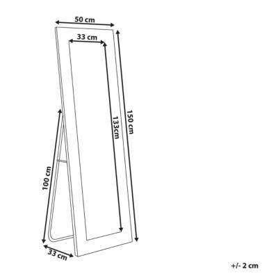 Miroir sur pied ANSOUIS 150 cm Cuir PU Blanc