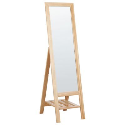 Miroir sur pied avec étagère LUISANT 145 cm Bois Marron clair