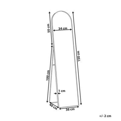Miroir sur pied BAGNOLET 150 cm Métal Noir