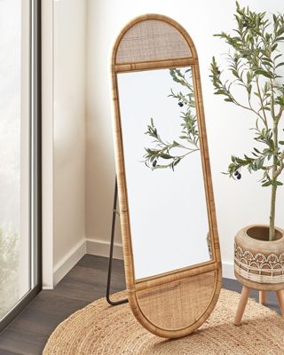 Miroir sur pied BARGES 150 cm Rotin Naturel