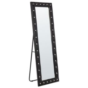 Miroir sur pied en cuir PU noir 50 x 150 cm ANSOUIS