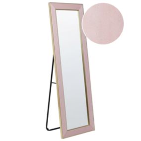 Miroir sur pied en velours rose 50 x 150 cm LAUTREC