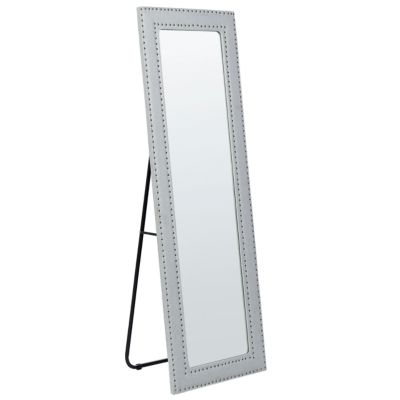 Miroir sur pied LOCRONAN 150 cm Cuir PU Gris clair