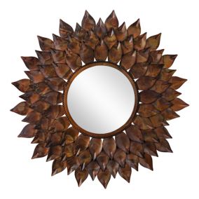 Miroir tournesol cadre métal design antique Rio de Janeiro 74 cm