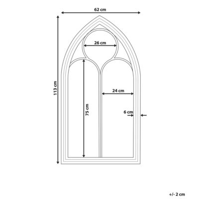 Miroir TRELLY 62 cm 113 cm Métal Noir