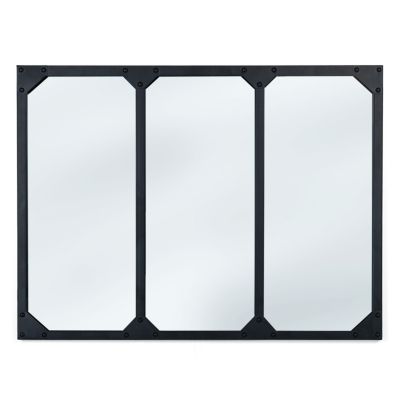 Miroir verrière 3 bandes design industriel 80x60 cm