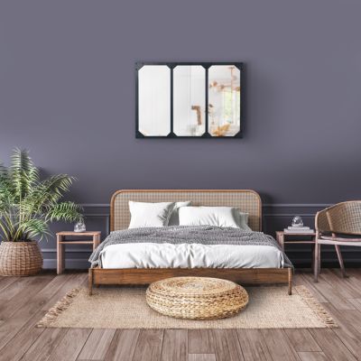 Miroir verrière 3 bandes design industriel 80x60 cm