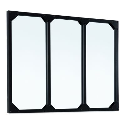 Miroir verrière 3 bandes design industriel 80x60 cm