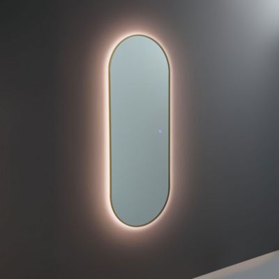 Miroir vertical 160x60 avec led et cadre en laiton