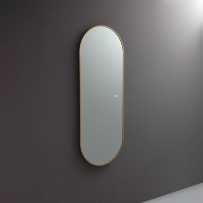Miroir vertical 160x60 avec led et cadre en laiton