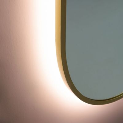 Miroir vertical 160x60 avec led et cadre en laiton