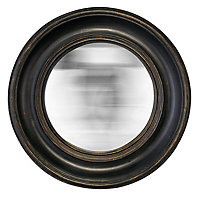 Miroir vintage rond Convexe Ø26cm noir Emde