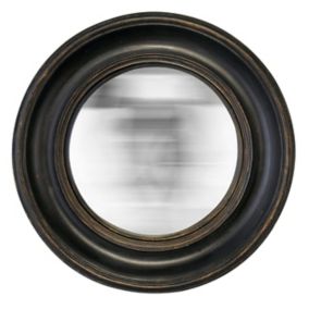 Miroir vintage rond Convexe Ø26cm noir Emde