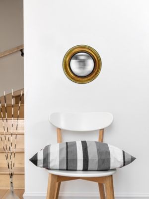 Miroir vintage rond Convexe doré Ø26cm Emde