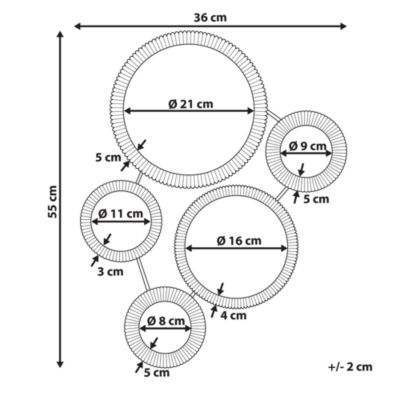 Miroir WATTRELOS 36 cm 55 cm Métal Doré