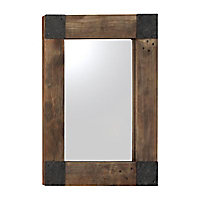 Miroir Wood Metal Square 53 x 67 cm