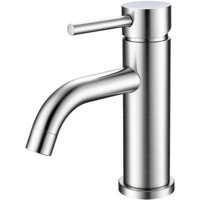Mitigeur acier inoxydable 304, pour cuisine/salle de bain/lavabo/toilettes invités, avec tuyau, eau chaude/froide, argent