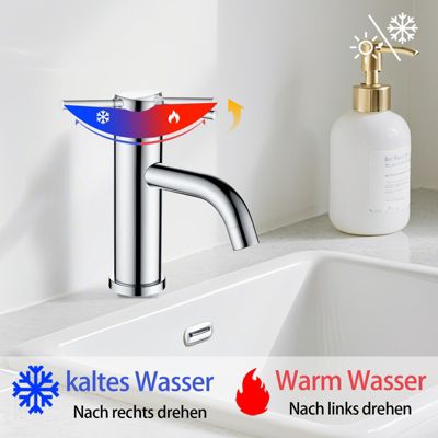 Mitigeur acier inoxydable 304, pour cuisine/salle de bain/lavabo/toilettes invités, avec tuyau, eau chaude/froide, chrome