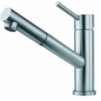 Mitigeur avec douchette - FRANKE - 650564 (Orbit) - Inox - Douchette extractible - Hauteur bec 13,9 cm
