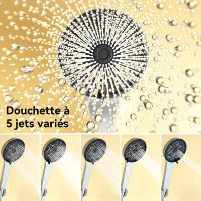 Mitigeur baignoire avec douchette Salle de Bain Robinet de baignoire avec Douchette Chrome