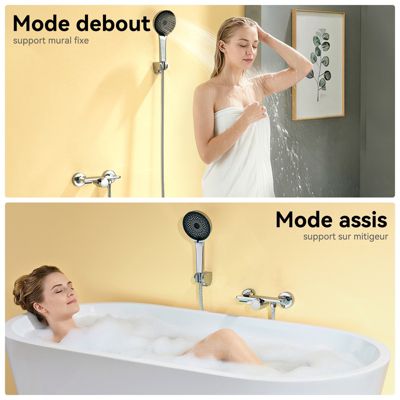 Mitigeur baignoire avec douchette Salle de Bain Robinet de baignoire avec Douchette Chrome