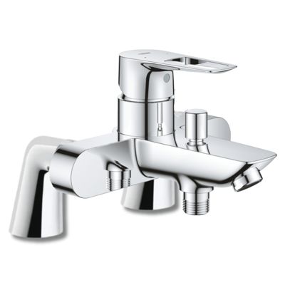 Mitigeur baignoire monocommande GROHE Start Loop chromé + Colonnettes Luxe chromé