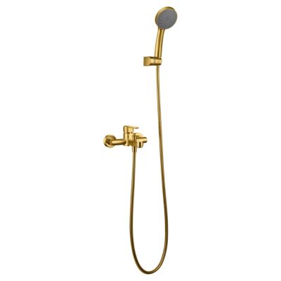 Mitigeur baignoiredouche or brosse en laiton avec flexible metal 180 cm