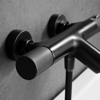 Mitigeur Bain/Douche Anti-Calcaire Thermostatique Noir Mat IMEX LINE BTD038-4NG