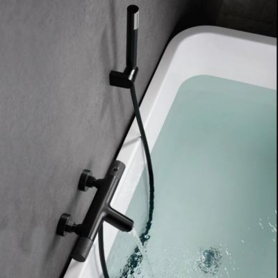 Mitigeur Bain/Douche Anti-Calcaire Thermostatique Noir Mat IMEX LINE BTD038-4NG