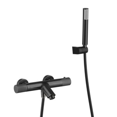 Mitigeur Bain/Douche Anti-Calcaire Thermostatique Noir Mat IMEX LINE BTD038-4NG