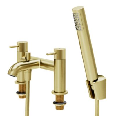 Mitigeur bain douche + douchette, laiton doré, GoodHome Owens