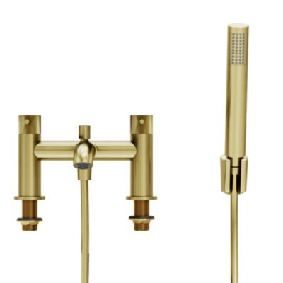 Mitigeur bain douche + douchette, laiton doré, GoodHome Owens