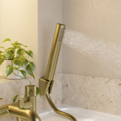 Mitigeur bain douche + douchette, laiton doré, GoodHome Owens
