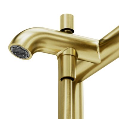 Mitigeur bain douche + douchette, laiton doré, GoodHome Owens
