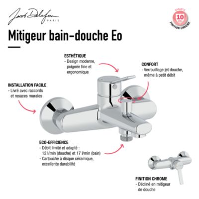 Mitigeur bain-douche JACOB DELAFON Eo chromé