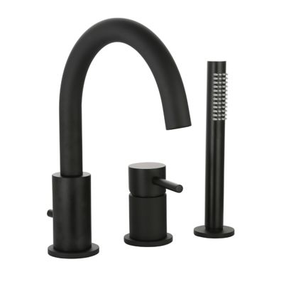 Mitigeur bain douche mécanique 3 trous + douchette 1 jet PAINI Cox noir mat