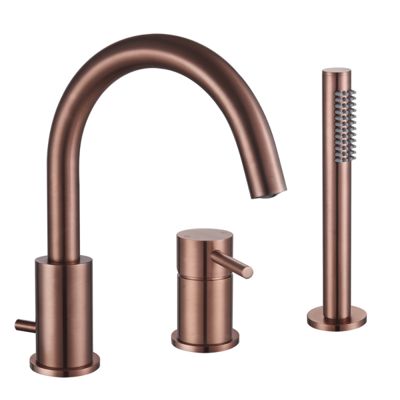 Mitigeur bain douche mécanique 3 trous + douchette 1 jet PAINI Ortence bronze cuivre