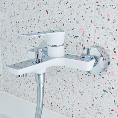 Mitigeur bain-douche mécanique blanc chromé Essebagno Lover