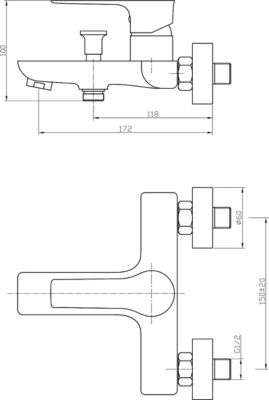 Mitigeur bain-douche mécanique blanc chromé Essebagno Lover