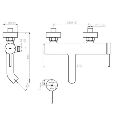 Mitigeur bain-douche mécanique chrome Essebagno Luisa