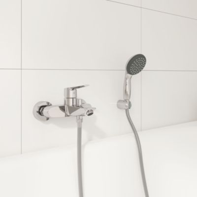 Mitigeur bain douche mécanique GROHE Quickfix Start 2021 avec flexible + support + pommeau de douche