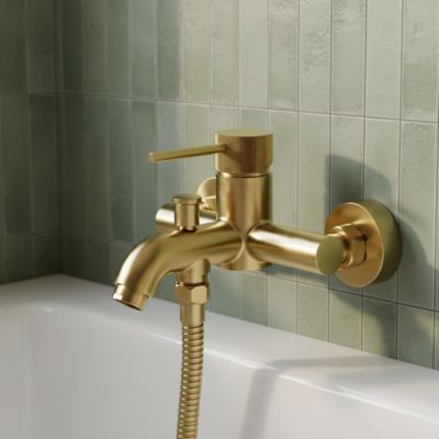 Mitigeur bain/douche mécanique, doré, GoodHome Owens