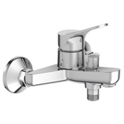 Mitigeur bain douche mural avec raccords - JACOB DELAFON - Brive - Laiton - Chrome - 1.4 kg