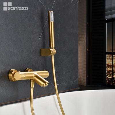 Mitigeur Bain/Douche Thermostatique Anti-Calcaire Or Brossé IMEX GENOVA BDG053-4OC