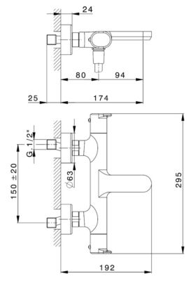 Mitigeur bain-douche thermostatique chromé Essebagno Aero