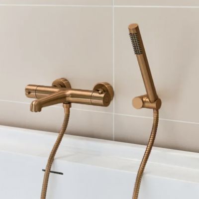 Mitigeur bain-douche thermostatique cuivre brossé Essebagno Luisa