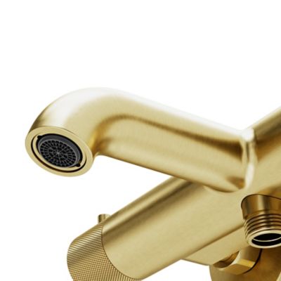 Mitigeur bain/douche thermostatique, doré brossé, GoodHome Owens