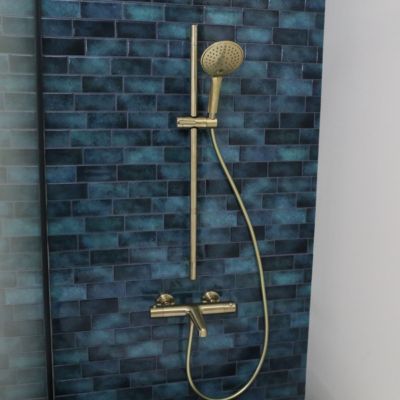 Mitigeur bain-douche thermostatique or brossé Essebagno Luisa